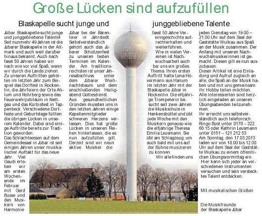 20130306 Findling - Jübar - Blaskapelle
