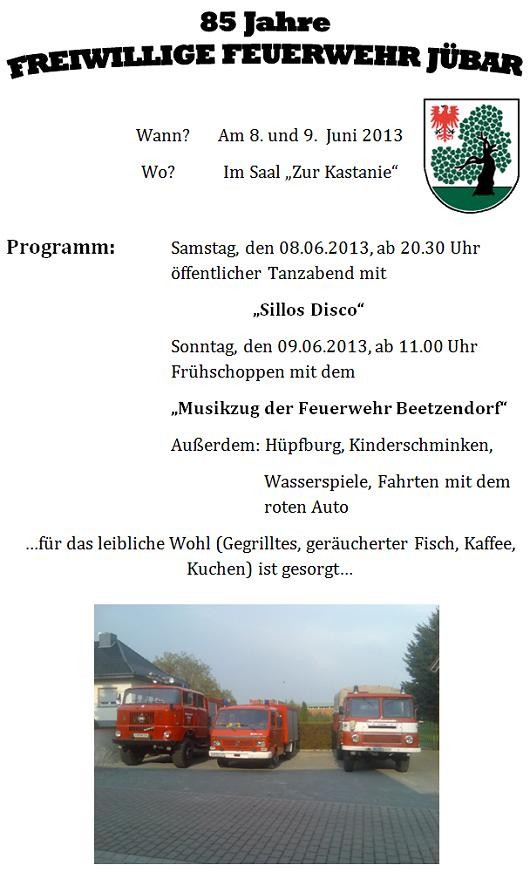 20130603 85 Jahre FFW Jübar Überschrift