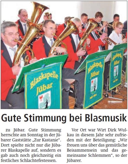 20140130 Altmark Zeitung - Jübar - Schlachtefestessen