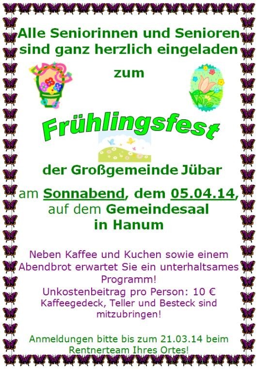 Gemeinde-Frühlingsfest der Senioren 2014