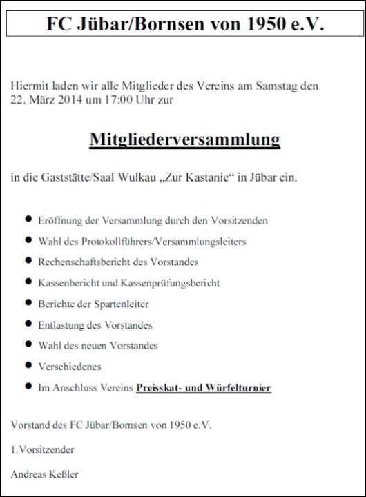 Mitgliederversammlung 2014