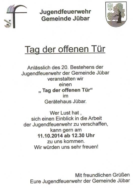 - Jübar - Tag der offenen Tür der Jugendfeuerwehr -