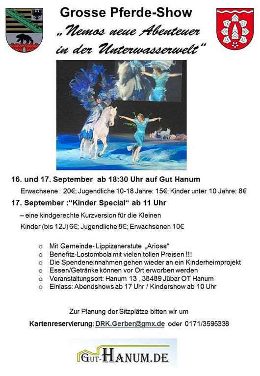 - Gut Hanum - Große Pferdeshow 16./17. September - Werbung