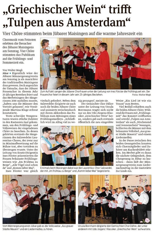 20170528 Maisingen in der Kastanie - Volksstimme vom 20170530