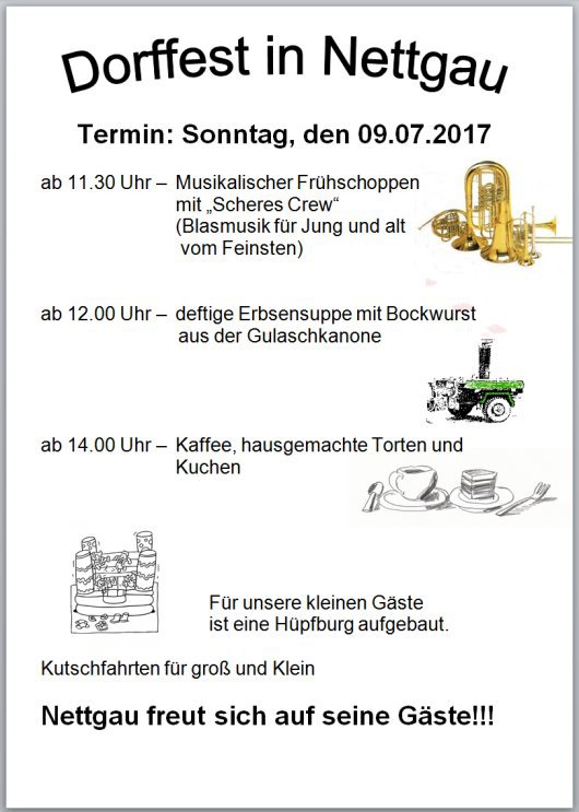 - Nettgau - Dorffest am 09. Juli 2017 -
