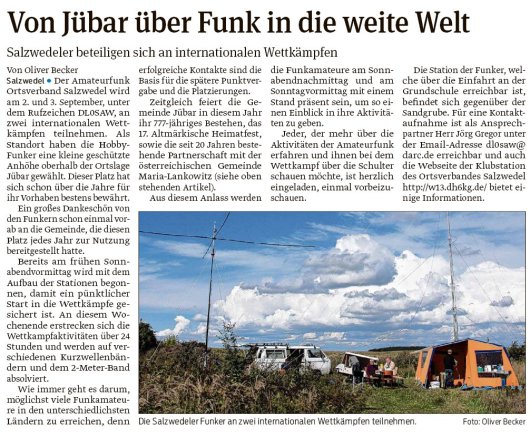 20170901 Volksstimme - Amateurfunk auf dem Heimatfest - von Oliver Becker