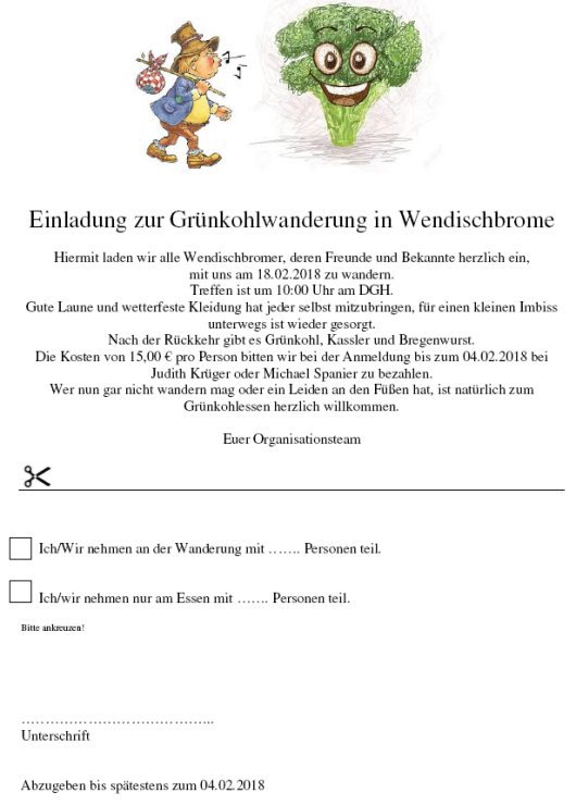 Wendischbrome - Grünkohlwanderung 2018