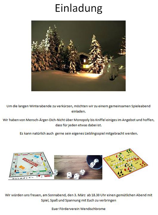 20170211 Förderverein Wendischbrome lädt zum Spieleabend