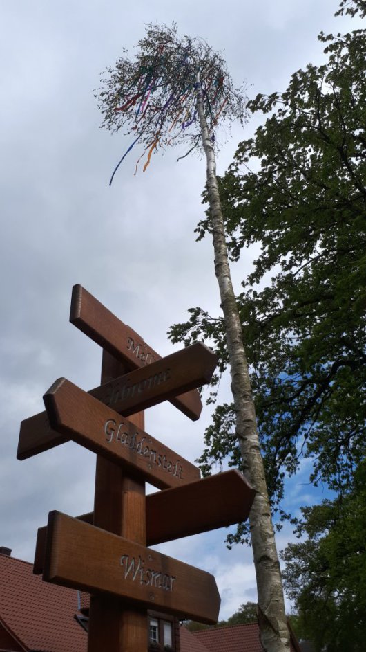 - Nettgau - Maibaum an neuem Standort am Brunnen -