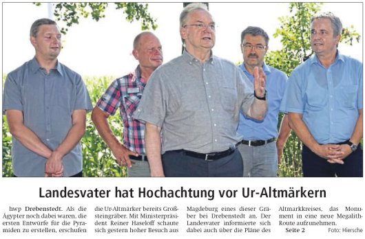 20180803 Altmark Zeitung - Drebenstedt Großsteingrab (von hwp)