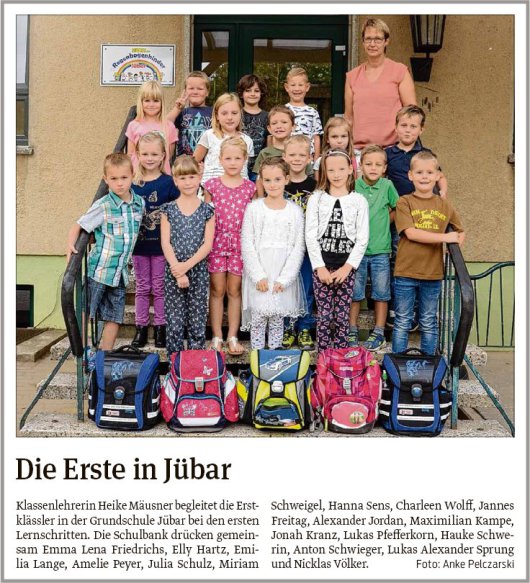 20180906 Volksstimme - Jübar - Einschulung der Grundschüler von Anke Pelczarski