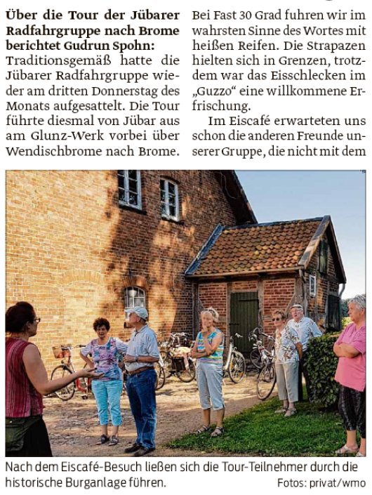 20180910 Volksstimme - Jübar - Tour nach Brome von Gudrun Spohn und Walter Mogk