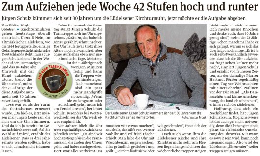 20181104 Volksstimme - Lüdelsen - Gedächtniskirche und Jürgen Schulz (von Walter Mogh)