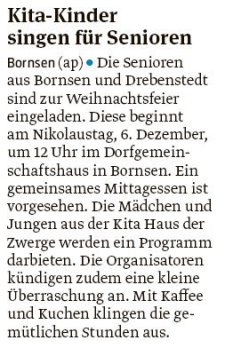20181122 Volksstimme - Bornsen-Drebenstedt - Senioren-Nikolaus (Von Anke Pelczarski)