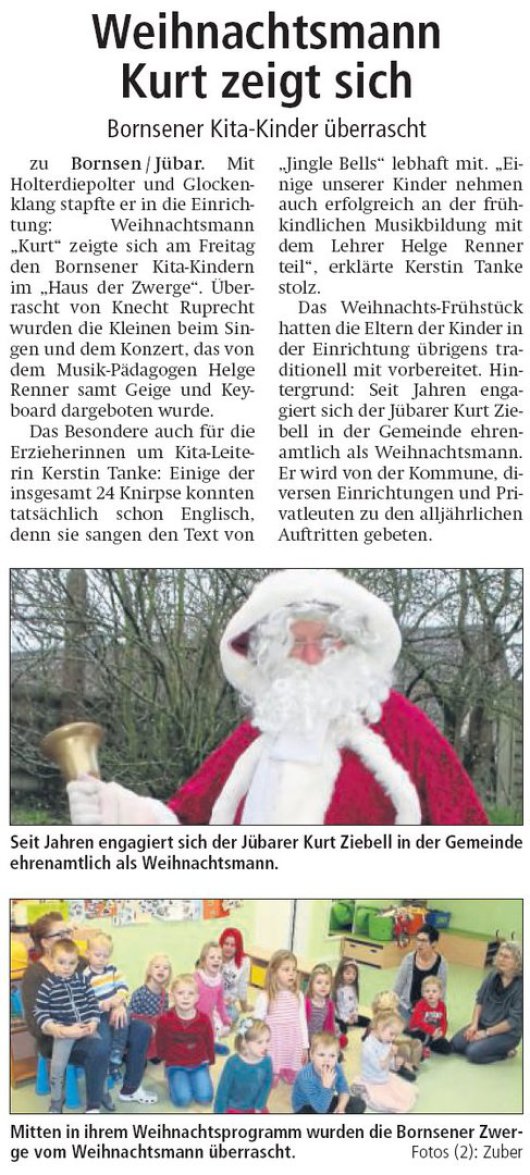20181218 Altmark Zeitung - Bornsen - Weihnachtsmann in Kita (von Kai Zuber)