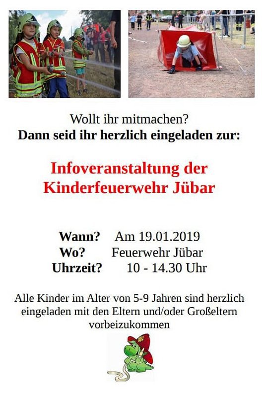 20181230 Gemeinde Jübar - Kinderfeuerwehr - Infoveranstaltung 20190119