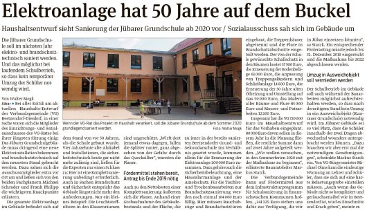 20190126 Volksstimme - Jübar - Sanierung der Jübarer Grundschule (von Walter Mogk)