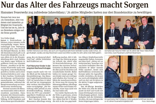 20190211 Volksstimme - Hanum - Feuerwehr zog Jahresbilanz 2018 (von Walter Mogk)