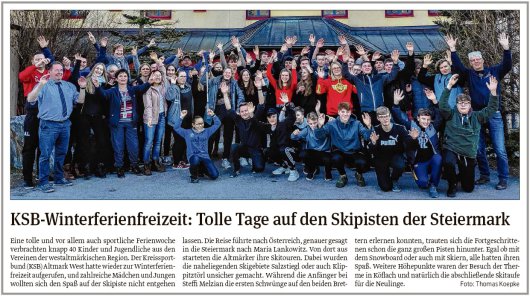 20190219 Volksstimme - KSB-Winterfreizeit in Maria Lankowitz (von Thomas Koepke)