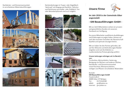 GM-Flyer 2019 - GM Bauausführungen GmbH Seite 1