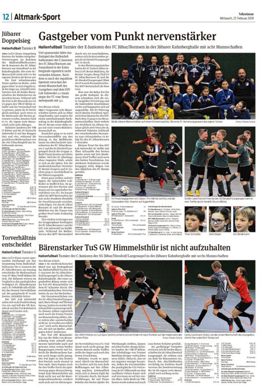 20190227 Volksstimme - Jübar - FCJB - Hallenfußball Turnier der E-Junioren des FC Jübar-Bornsen (von Florian Schulz)
