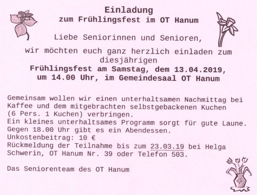 20190312 Hanum- Einladung zum GemSeniori-Frühlingsfest