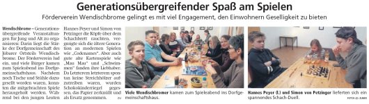 20190313 Altmark Zeitung - Wendischbrome - Generationsübergreifender Spaß am Spielen (von Kai Zuber)
