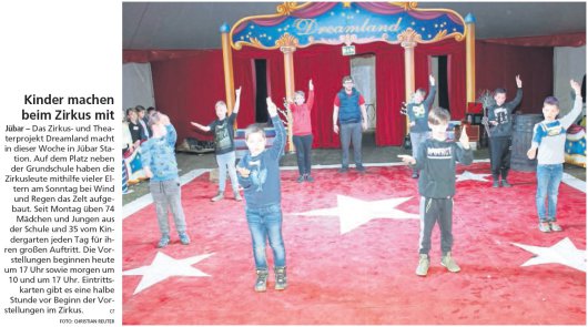 20190321 Altmark Zeitung - Jübar - Zirkus- und Theaterprojekt Dreamland (von Christian Reuter)