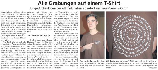 20190321 Altmark Zeitung - Jübar - Junge Archäologen - Grabungs-T-Shirt als neues Vereins-Outfit (von Kai Zuber)