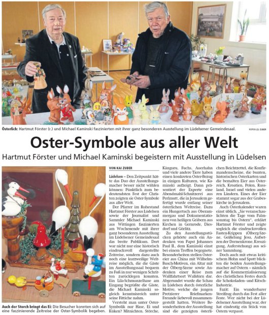 20190415 Altmark Zeitung - Lüdelsen - Oster-Symbole aus aller Welt (von Kai Zuber)