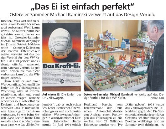 20190426 Altmark Zeitung - Lüdelsen - Ostereiersammlung von Michael Kaminski ausgestellt (Kai Zuber)
