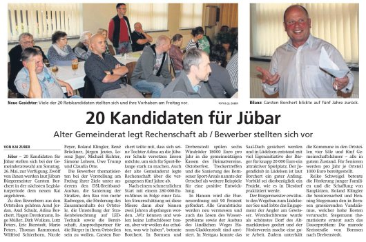 20190506 Altmark Zeitung - Gemeinde Jübar - 20 Rats-Kandidaten für Jübar (Kai Zuber)