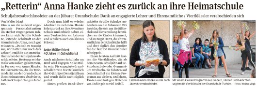 20190708 Volksstimme - Jübar - Schuljahresabschlussfeier an der Jübarer Grundschule (Walter Mogk)