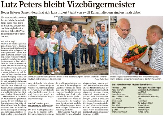 20190727 Volksstimme - Gemeinde Jübar - 12 Räte für Gemeinde Jübar (Walter Mogk)