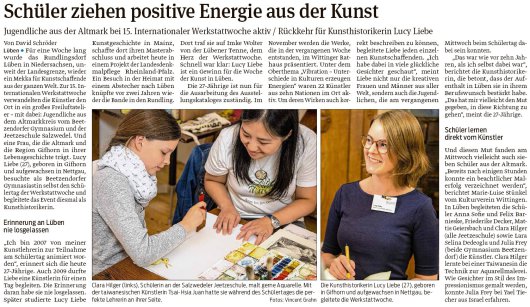 20190812 Volksstimme - Nettgau-Mainz-Lüben - Kunsthistorikerin auf der 15. IWW (David Schröder)