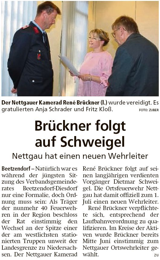 20190809 Altmark Zeitung - Nettgau - FFW-Chef René Brückner vereidigt (Kai Zuber)