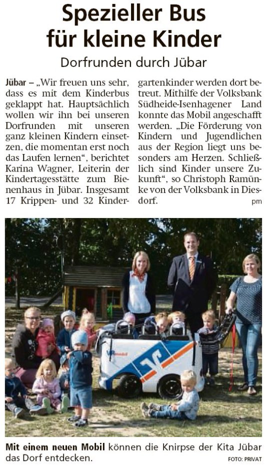 20190828 Altmark Zeitung - Jübar - Kitabus fährt durchs Dorf (pm)