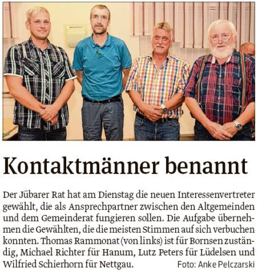 20190829 Volksstimme - Gemeinde Jübar - Postenvergabe unter den Räten und Bürgern (Anke Pelczarski)