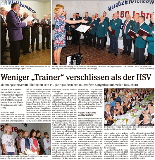 20190917 Volksstimme - Jübar - MGV-Sängerfest zum 150-jähriges Bestehen (Walter Mogk)