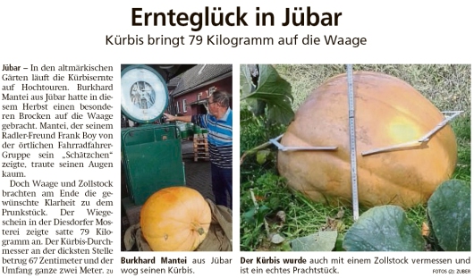 20191016 Altmark Zeitung - Jübar - 'Schätzchen' bringt 79 Kilo auf die Waage (Kai Zuber)