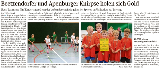 20191106 Volksstimme - Jübar - Unihockey der Kitas in Kahnberghalle (Walter Mogk)