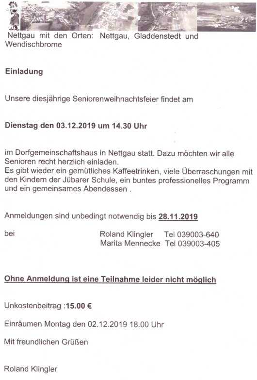 20191112 Nettgau - Einladung zur Seniorenweihnachtsfeier