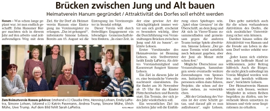 20191106 Altmark Zeitung - Hanum - Heimatverein wird gegründet (Christian Reuter)
