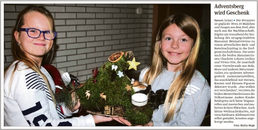 20191202 Volksstimme - Hanum - Back- und Bastelnachmittag des Heimatvereins (Walter Mogk)