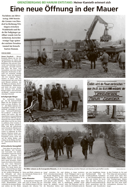 20200102 Altmark Zeitung - Hanum-Zasenbeck - Die Mauer wird geöffnet (Kai Zuber)