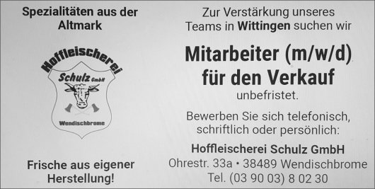 20200114 Isenhagener Kreisblatt - Wendischbrome - Hoffleischerei sucht Mitarbeiter