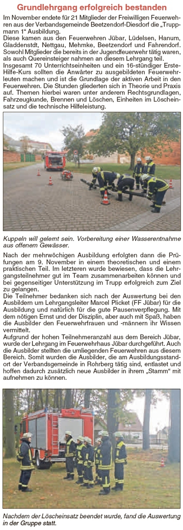20200115 Findling - Grundlehrgang Truppmann 1 erfolgreich absolviert