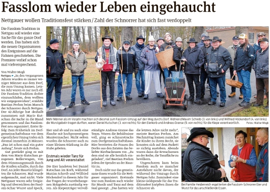 20200129 Volksstimme - Nettgau - Fastnacht-Tross mitSpieß und Kiepe (Walter Mogk)