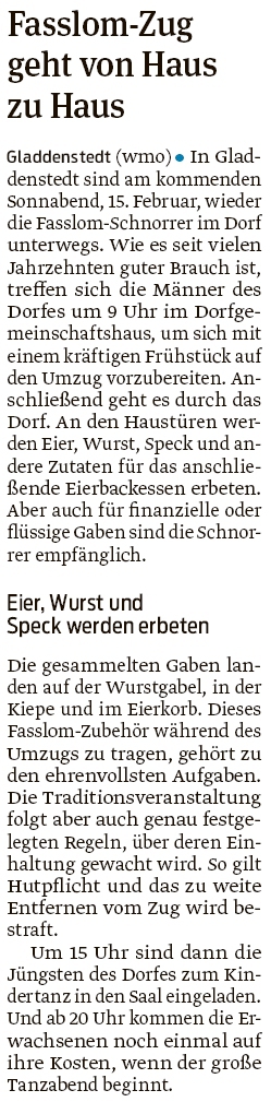 20200211 Volksstimme - Gladdenstedt - Volle Wurstgabel und Eierkiepe (Walter Mogk)