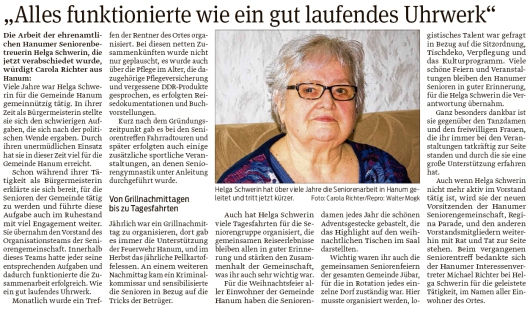 20200210 Volksstimme - Hanum - Ehrung für Helga Schwerin als Seniorenbetreuerin (Carola Richter)